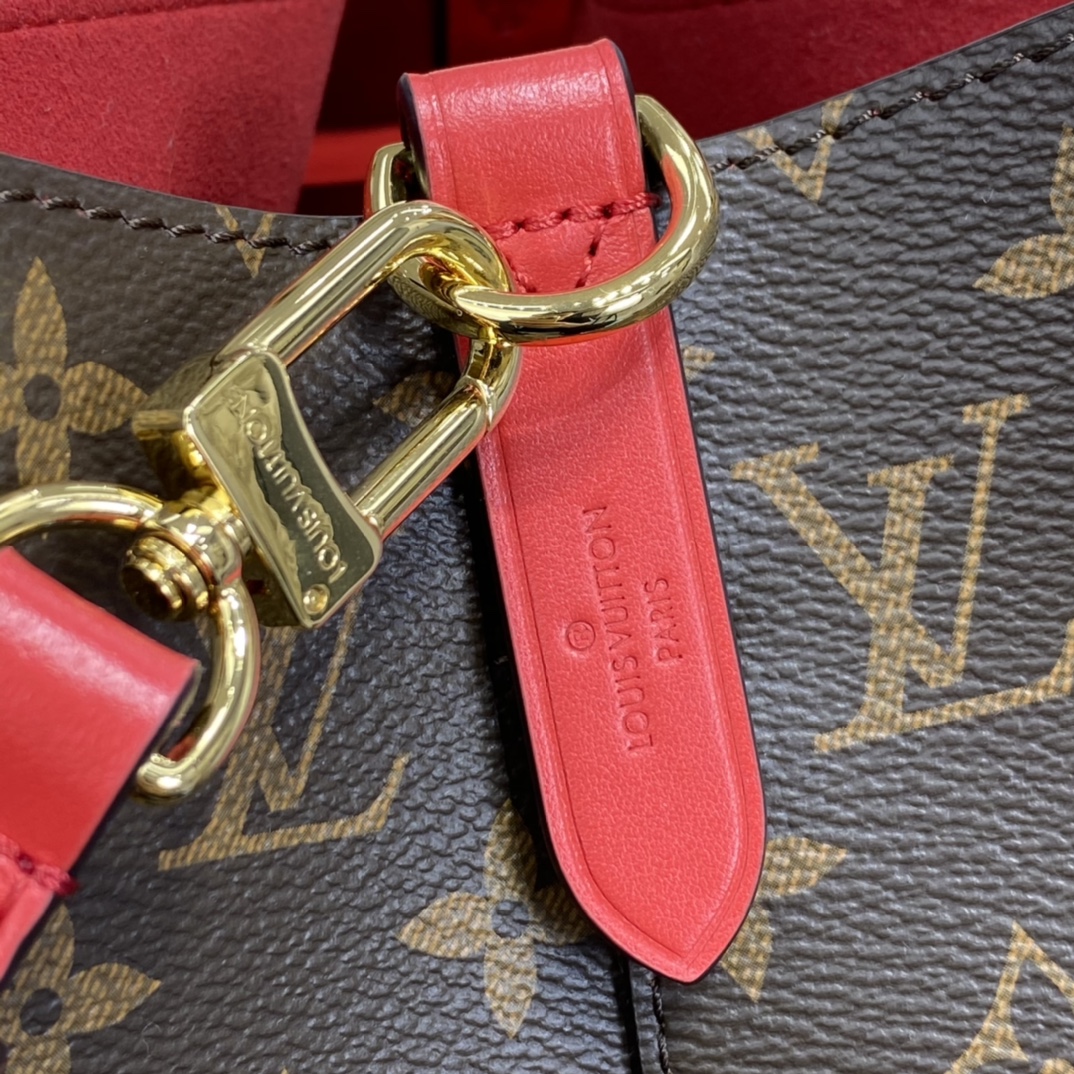 Louis Vuitton NEONOE MM Bucket Bag Monogram M44021 Coquelicot Red